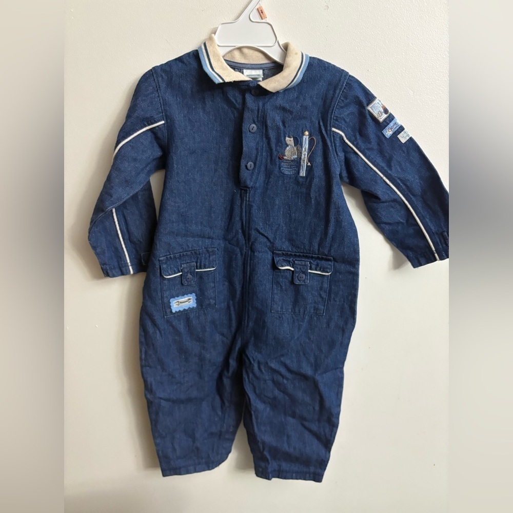 Vintage Blue Denim Overalls 24 months